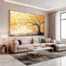 01 quadro decorativo 1 tela arvore luxuosa dourada