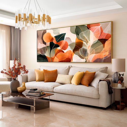 abstrato folhagens moderno luxuoso terracota